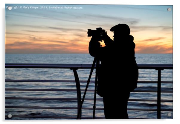 The sunset photographer Acrylic by Gary Kenyon