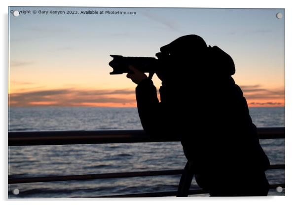 The sunset photographer Acrylic by Gary Kenyon