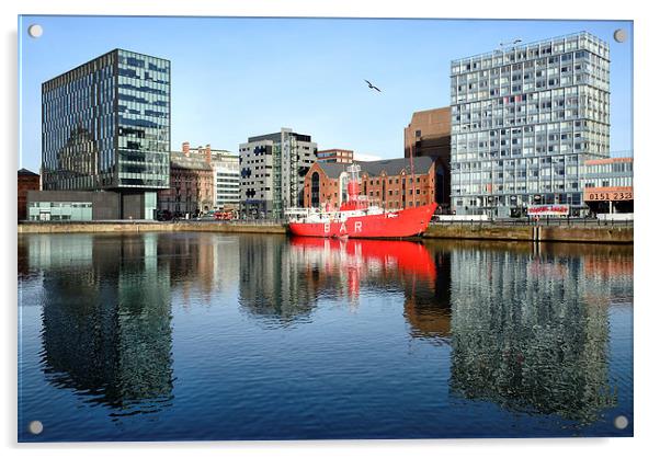 Albert Dock Reflections Acrylic by Gary Kenyon