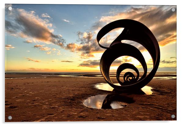 Marys Shell Cleveleys Beach Acrylic by Gary Kenyon