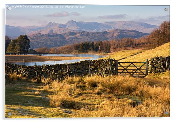  Gate through to the Langdale Pikes Acrylic by Gary Kenyon