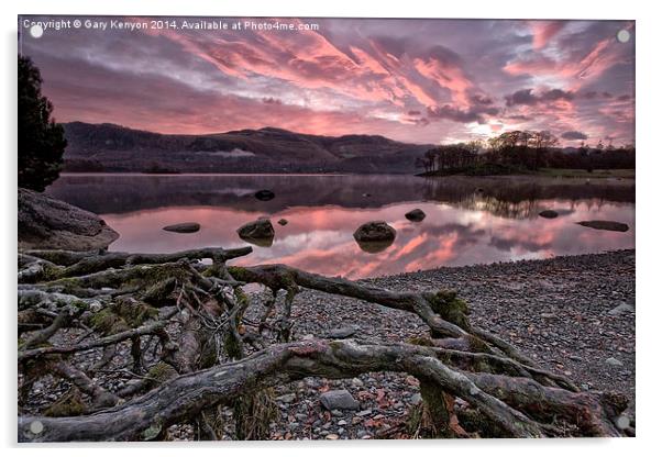 Derwentwater Sunrise Lake District Acrylic by Gary Kenyon