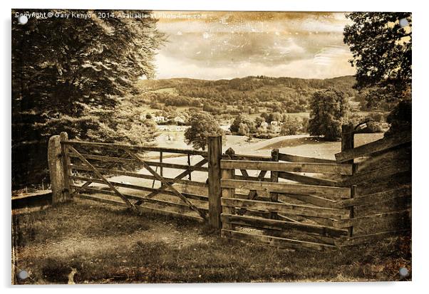  Sepia Veie Past the Country Gate Acrylic by Gary Kenyon