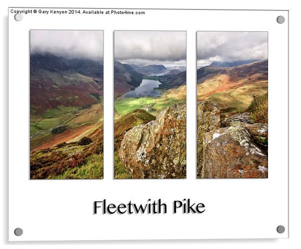  Fleetwith Pike Triptych Acrylic by Gary Kenyon