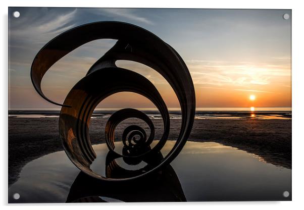  Sunset Mary's Shell Cleveleys Acrylic by Gary Kenyon