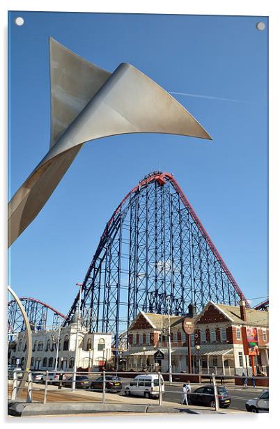  Blackpool's Pleasure Beach and the Big One. Acrylic by Gary Kenyon