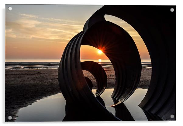  Sunset by Mary's Shell Cleveleys Acrylic by Gary Kenyon