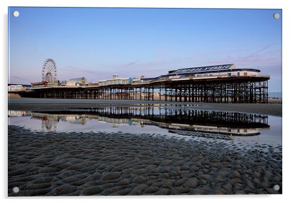 Central Pier Reflections Acrylic by Gary Kenyon