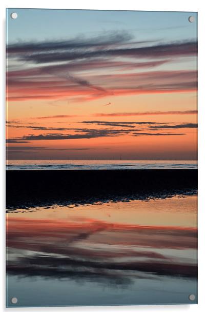 Blackpool Sunset Sky Acrylic by Gary Kenyon