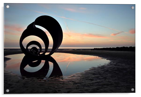  Mary's Shell On The Beach Cleveleys Acrylic by Gary Kenyon