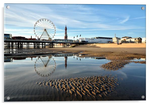  Blackpool Refelction Acrylic by Gary Kenyon