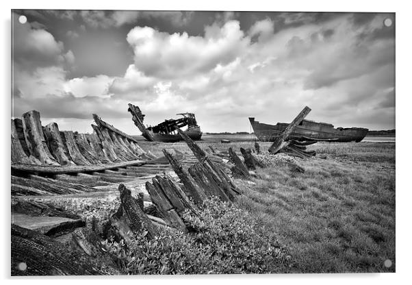 Mono Wrecks Fleetwood Marsh Acrylic by Gary Kenyon