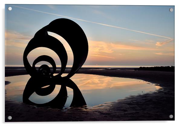 Sunset Mary's Shell at Cleveleys Acrylic by Gary Kenyon