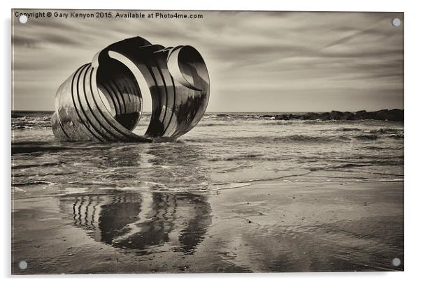 Mary's Shell On Cleveleys Beach Acrylic by Gary Kenyon
