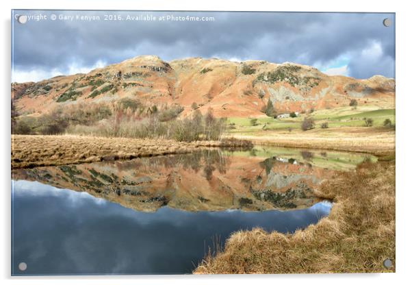 Little Langdale Tarn Reflections Acrylic by Gary Kenyon