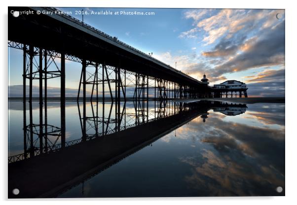 North Pier Reflections Acrylic by Gary Kenyon