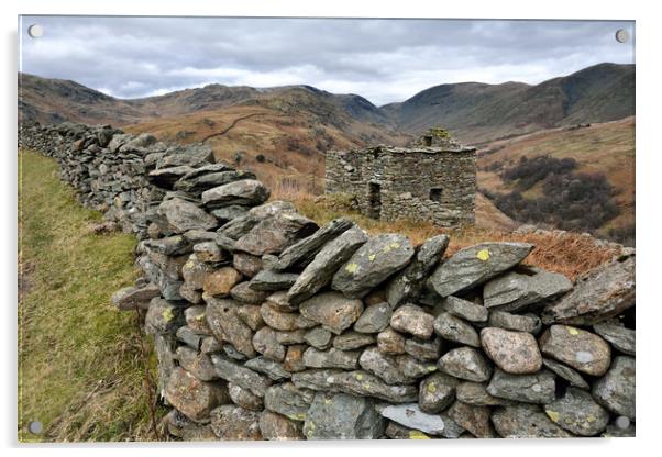 Kirkstone Pass Barn Acrylic by Gary Kenyon