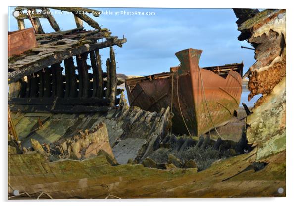 Close Up Of The Wrecks Acrylic by Gary Kenyon