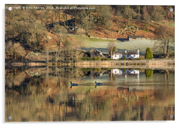 Early Morning Light And Reflections At Rydalwater Acrylic by Gary Kenyon