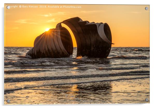 Marys Shell At Sunset Acrylic by Gary Kenyon