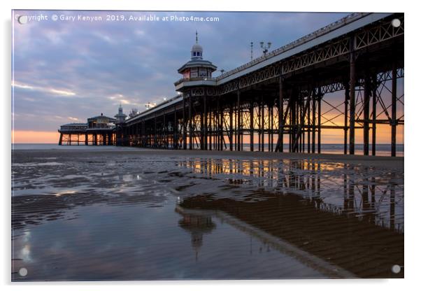 Sunset at Blackpool by North Pier Acrylic by Gary Kenyon