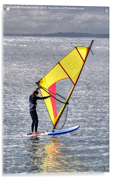 Lone windsurfer Acrylic by Thanet Photos