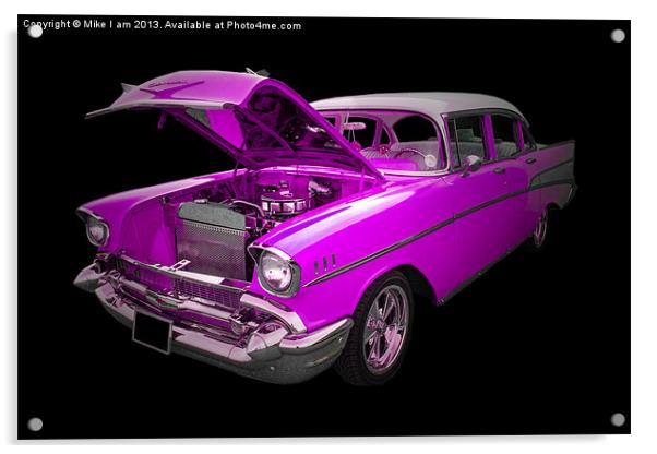 Pink 1957 Chevrolet Acrylic by Thanet Photos