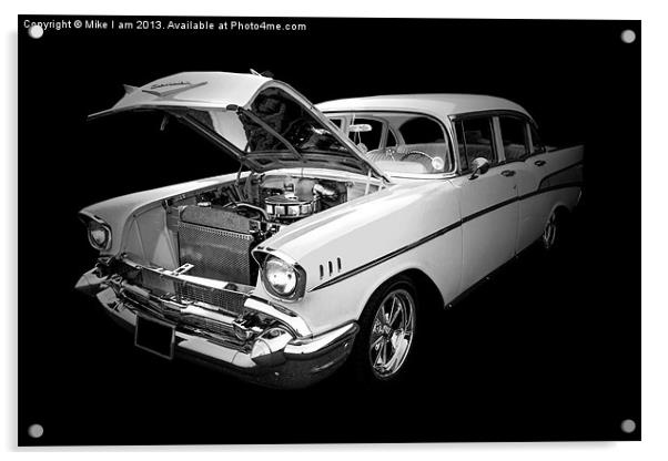 1957 Chevrolet in mono Acrylic by Thanet Photos