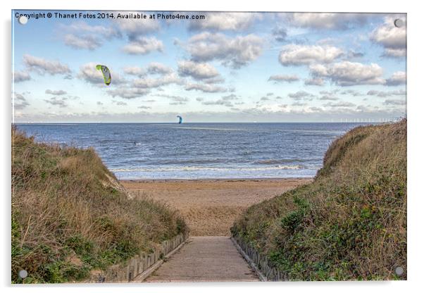 Kite surfing at Botany Bay Acrylic by Thanet Photos