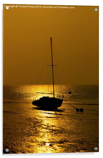 Boat at sunset Acrylic by Thanet Photos