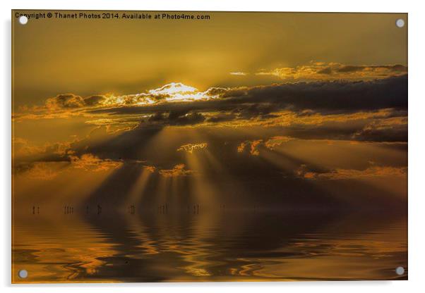 Sunset over wind farm Acrylic by Thanet Photos