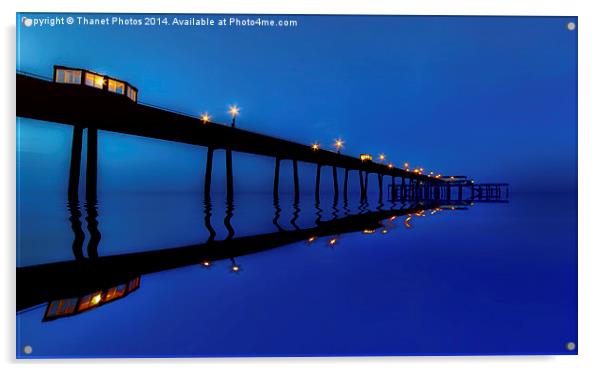 Pier at night Acrylic by Thanet Photos