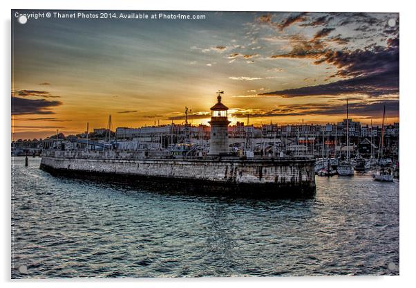  Ramsgate harbour at sunset Acrylic by Thanet Photos