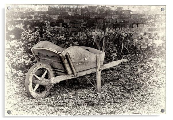  Old wooden wheelbarrow  Acrylic by Thanet Photos