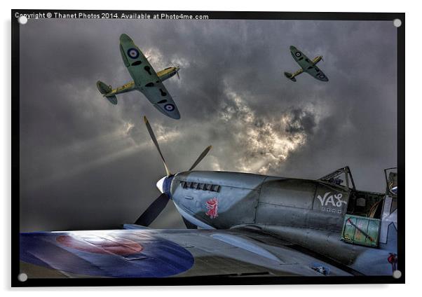  Spitfires Acrylic by Thanet Photos