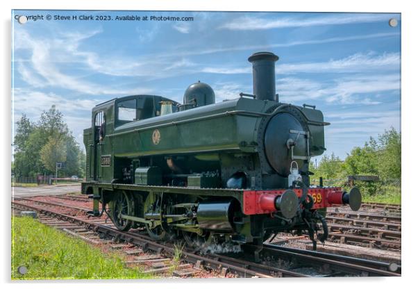 GWR Pannier Locomotive 1369 at Lydney Junction Acrylic by Steve H Clark