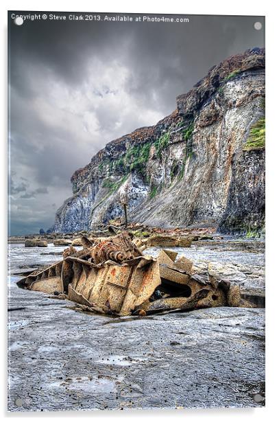 Saltwick Bay Shipwreck Acrylic by Steve H Clark
