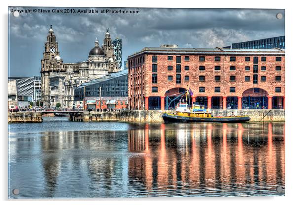 Albert Dock Liverpool Acrylic by Steve H Clark