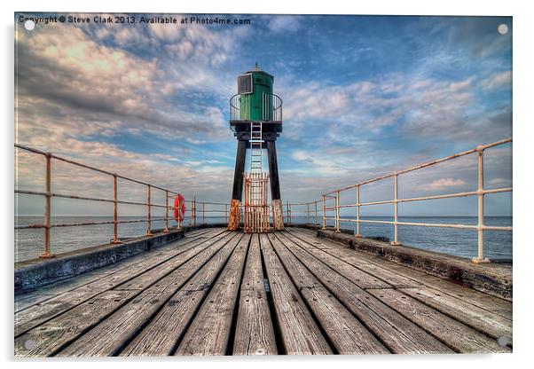 Whitby Harbour West Pier Acrylic by Steve H Clark