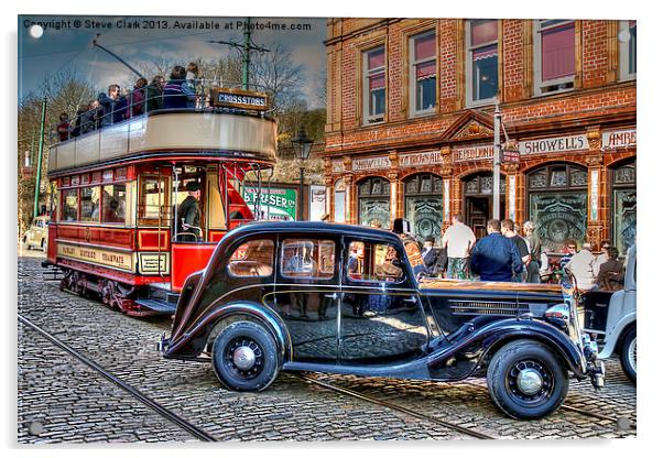 Paisley Tram and Wolseley 18 Acrylic by Steve H Clark