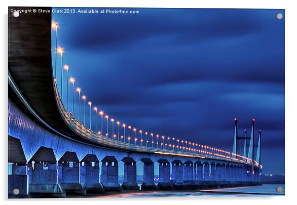 Second Severn Crossing at Night Acrylic by Steve H Clark