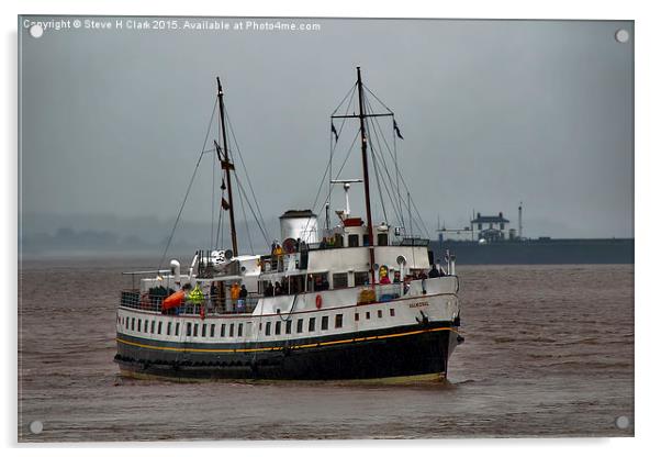 MV Balmoral Approaches Lydney Harbour Acrylic by Steve H Clark