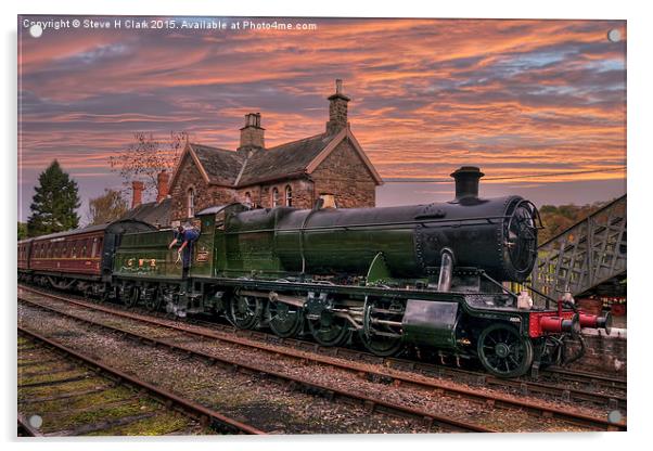  Great Western Railway Engine 2857 at Sunset Acrylic by Steve H Clark