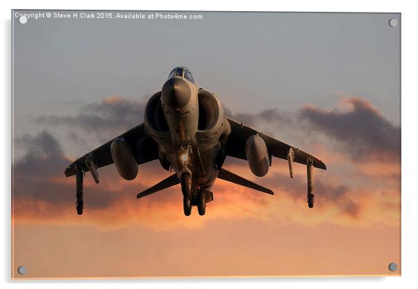  Sea Harrier at Sunset Acrylic by Steve H Clark