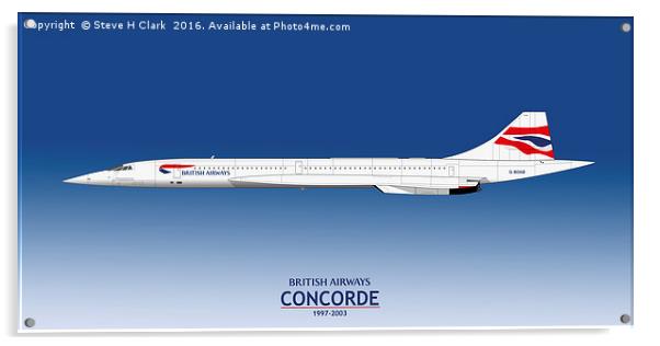 British Airways Concorde 1997 to 2003 Acrylic by Steve H Clark