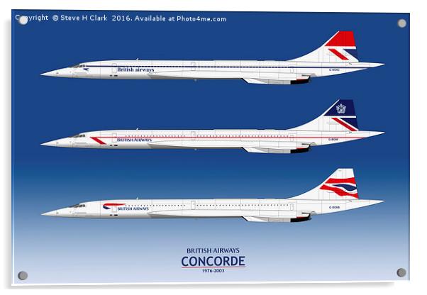 British Airways Concords 1976 to 2003 Acrylic by Steve H Clark