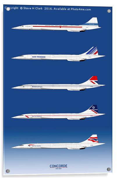 Concorde 1969 to 2003 Acrylic by Steve H Clark