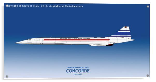 Concorde 001 F-WTSS Acrylic by Steve H Clark