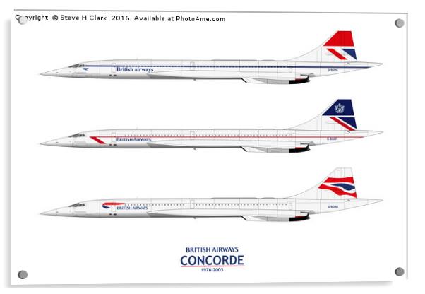 British Airways Concords 1976-2003 Acrylic by Steve H Clark