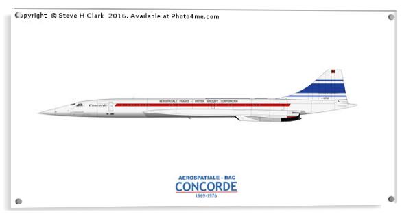 Prototype Concorde 001 F-WTSS Acrylic by Steve H Clark